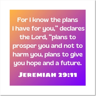 Bible Verse Jeremiah 29:11 Posters and Art